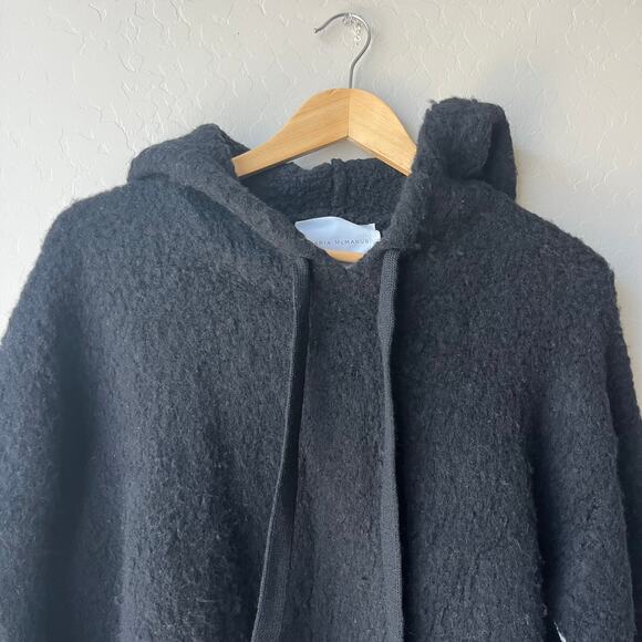 Maria McManus Brushed Fleece Wool Cashmere Blend Black Sweater Hoodie Size M - Picture 4 of 11